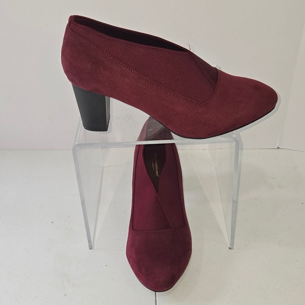 Cloudwalkers Avenue Marilyn Burgundy Faux Suede Pumps Heels 10W 6474